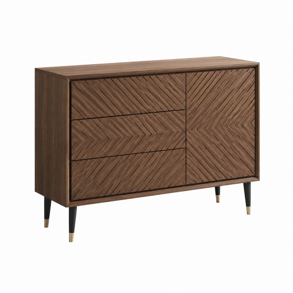 Sideboard Walnussbraun MDF mit Walnussholzfurnier rechteckig 120 x 40 x 80 cm
