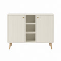 Sideboard Weiß MDF Rechteckig mit 2 Türen und offenen Fächern 120 x 40 x 90 cm