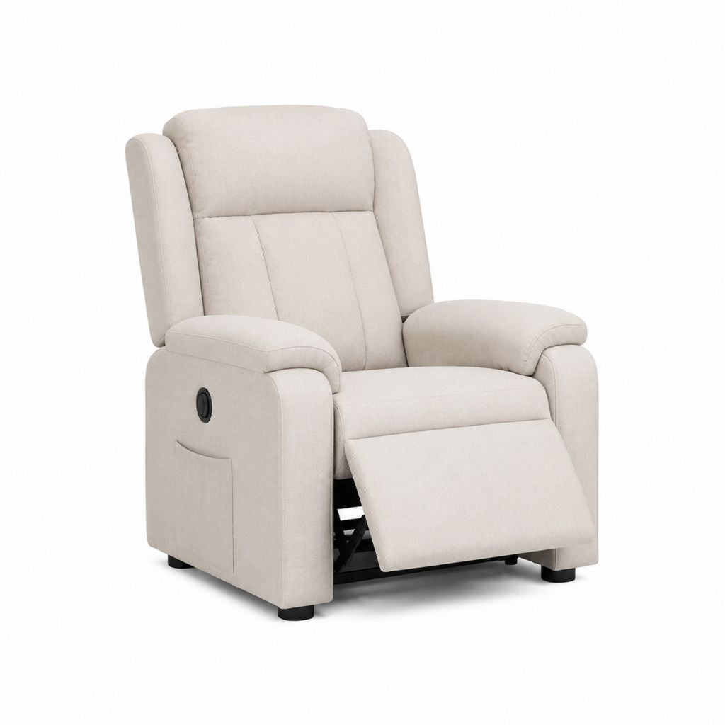 Relaxsessel mit manueller Liegefunktion Beige Polyester 86 x 92 x 95 cm
