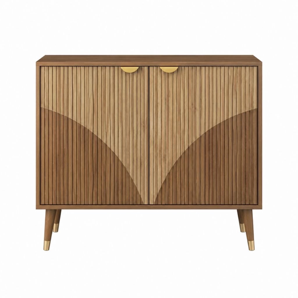 Sideboard mit 2 Türen Walnussbraun MDF mit Walnussfurnier rechteckig 100 x 40 x 100 cm