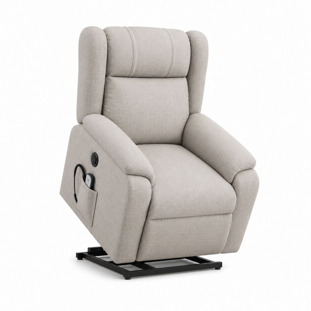 Elektrischer Aufstehsessel Relaxsessel Beige Polyester 92 x 86 x 105 cm