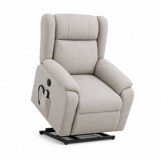 Elektrischer Aufstehsessel Relaxsessel Beige Polyester 92 x 86 x 105 cm