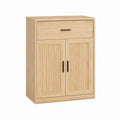 Sideboard mit 2 Türen und Schublade Eiche Dekor MDF rechteckig 80 x 40 x 120 cm