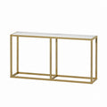 Konsolentisch Weiß Gold mit Marmoroptik MDF und Stahl 120 x 30 x 80 cm