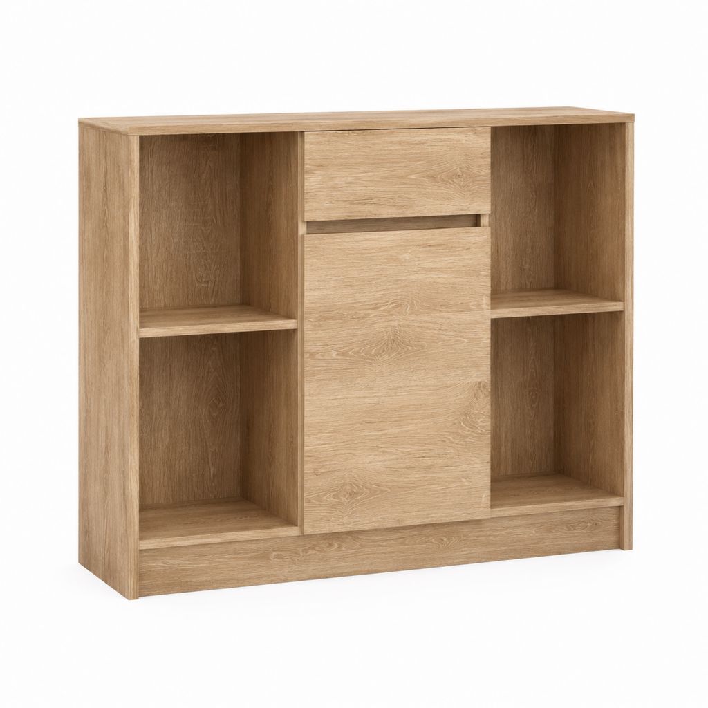 Sideboard mit offenen Fächern Eiche-Optik Spanplatte rechteckig 120 x 40 x 120 cm