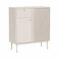 Sideboard Hellbeige MDF mit Rillenfront 80 x 40 x 100 cm